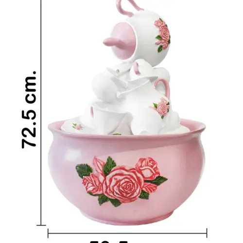 Fuente de tazas de poliresina de 51.5×51.5×71.5cm