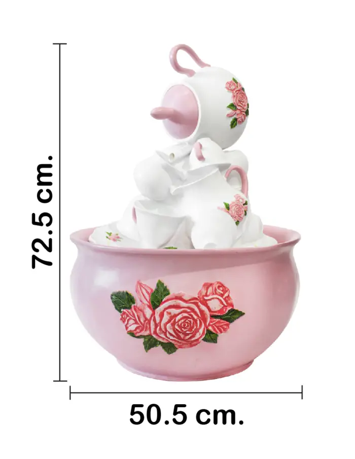 Fuente de tazas de poliresina de 51.5x51.5x71.5cm - Image 2