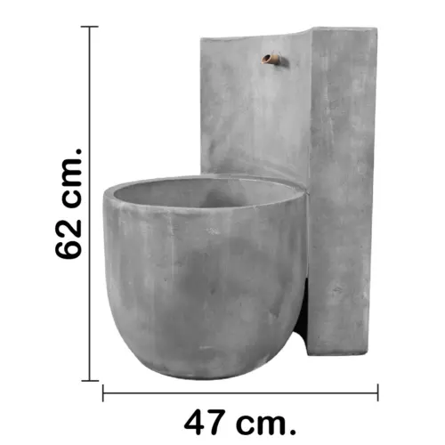 Fuente de poliresina gris de 50.5×50.5×61.5cm