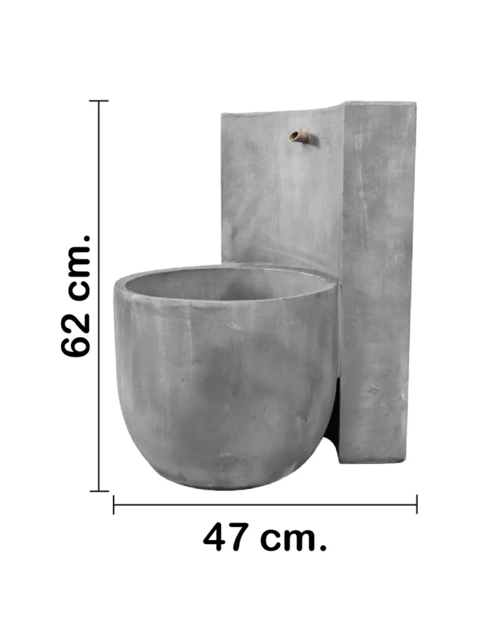 Fuente de poliresina gris de 50.5x50.5x61.5cm - Image 2