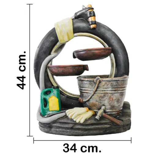 Fuente diseño neumático de poliresina de 34.5×22.5x44cm