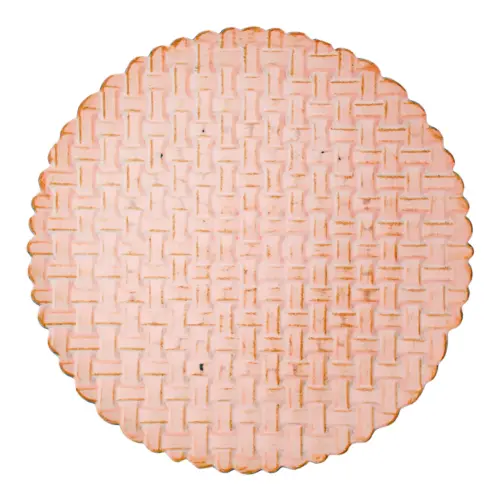 Plato de presentación matt nude brown patinado diseño tejido de 32.5×32.5x2cm