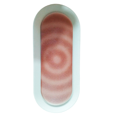 Bowl de melamina blanca con fondo café de 13x30x1.7cm