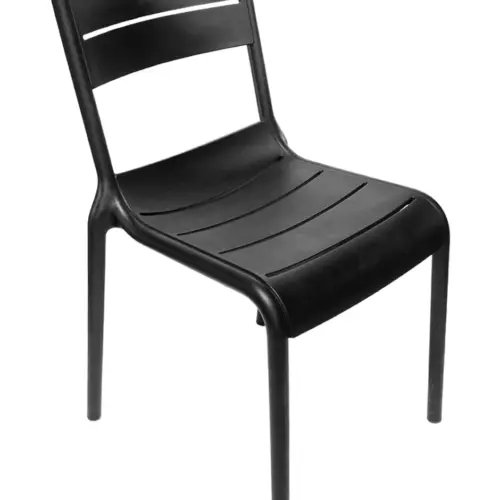 Silla de plástico negra de 50.5x56x82cm