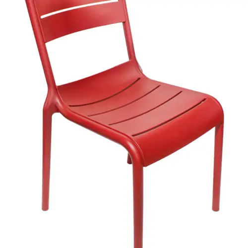 Silla de plástico roja de 50.5x56x82cm