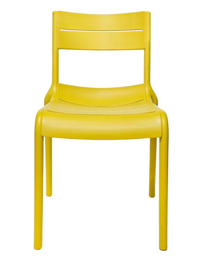 Silla de plástico amarilla de 50.5x56x82cm - Image 3