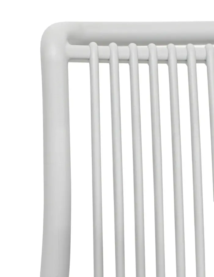 Silla de plástico gris claro con cojín diseño tiras de 52.5x64x83.3cm - Image 4