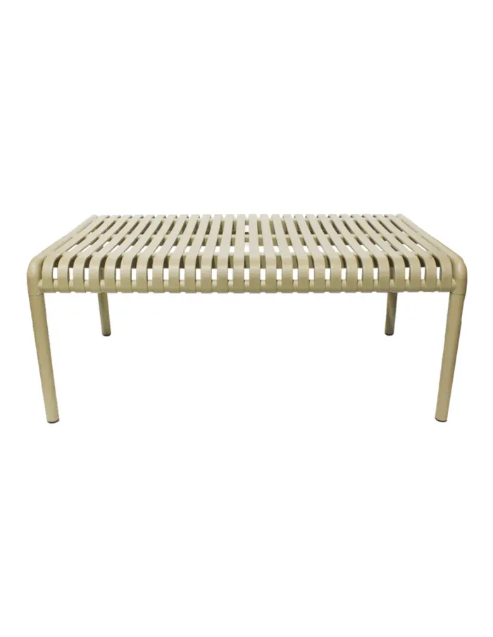 Mesa de plástico beige diseño tiras de 96x54.8x40cm54.8x96x40cm - Image 3