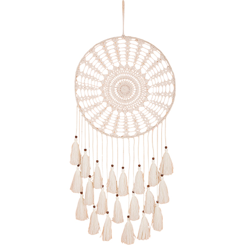 Atrapa sueños de macramé tejido natural de 25x25x63cm
