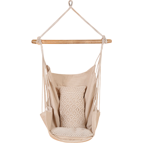 Sillón colgante de macramé con cojines de 100x70x70cm Soporte Maximo de peso 100Kg