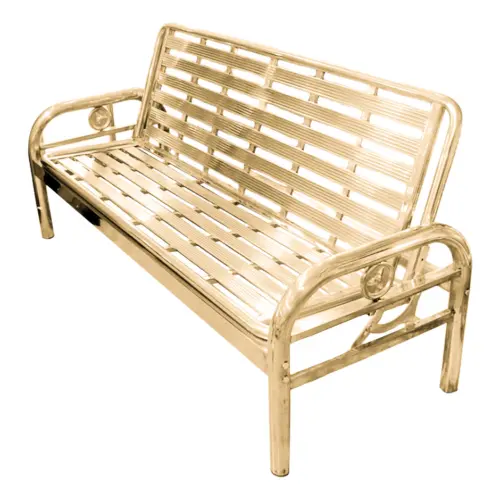 Banca de metal dorada de 190x70x95cm