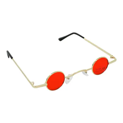 Lentes para sol con cristales redondos rojo con dorado de 13.5×14.5×2.8cm