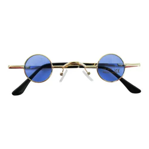 Lentes para sol con cristales redondos azul marino con dorado de 13.5×14.5×2.8cm
