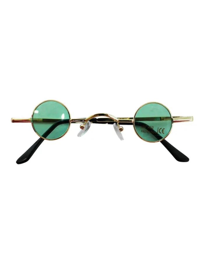Lentes para sol con cristales redondos turquesa con dorado de 13.5x14.5x2.8cm - Image 2