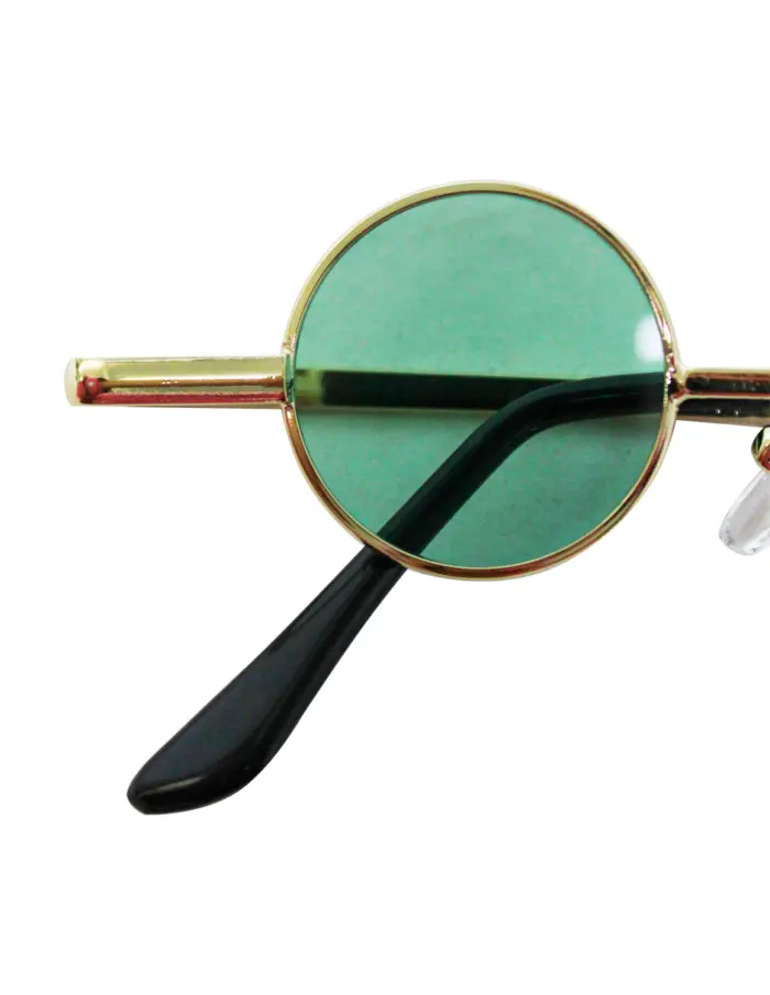 Lentes para sol con cristales redondos turquesa con dorado de 13.5x14.5x2.8cm - Image 3