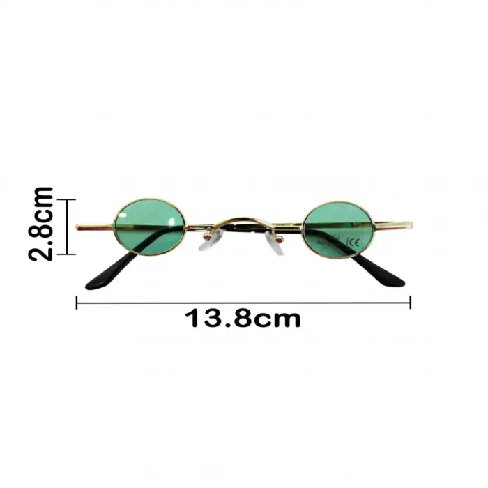 Lentes para sol con cristales redondos turquesa con dorado de 13.5x14.5x2.8cm - Image 4