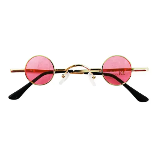 Lentes para sol con cristales redondos rosa con dorado de 13.5×14.5×2.8cm