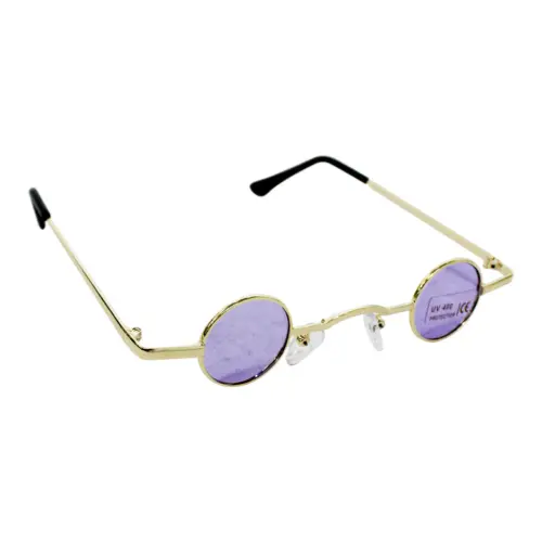 Lentes para sol con cristales redondos púrpura con dorado de 13.5×14.5×2.8cm