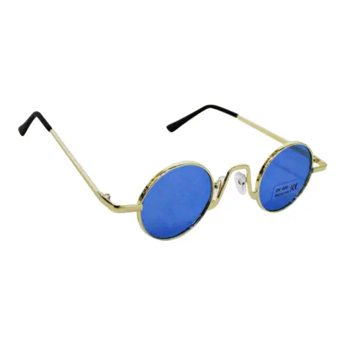 Lentes para sol con cristales redondos azul marino con negro de 14x15x4cm