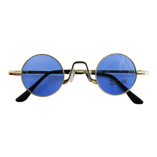Lentes para sol con cristales redondos azul marino con negro de 14x15x4cm