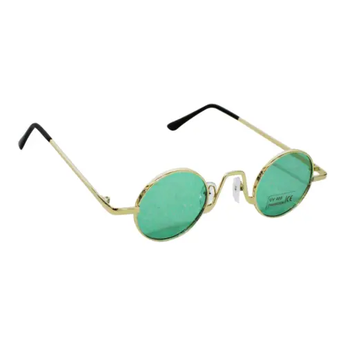 Lentes para sol con cristales redondos turquesa con negro de 14x15x4cm