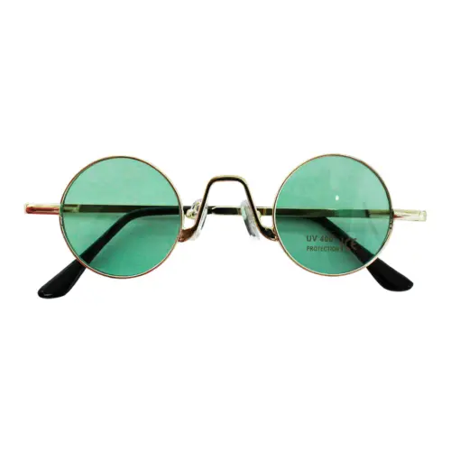 Lentes para sol con cristales redondos turquesa con negro de 14x15x4cm