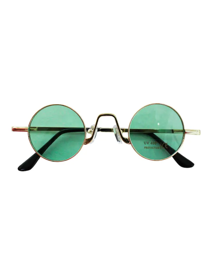 Lentes para sol con cristales redondos turquesa con negro de 14x15x4cm - Image 2