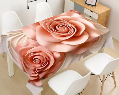 Metro de mantel de plastico estampado rosa durazno