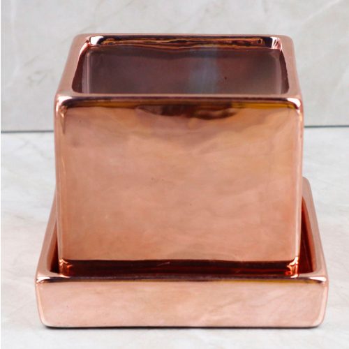 Maceta cuadrada de porcelana - Galerías el Triunfo - 049072578077