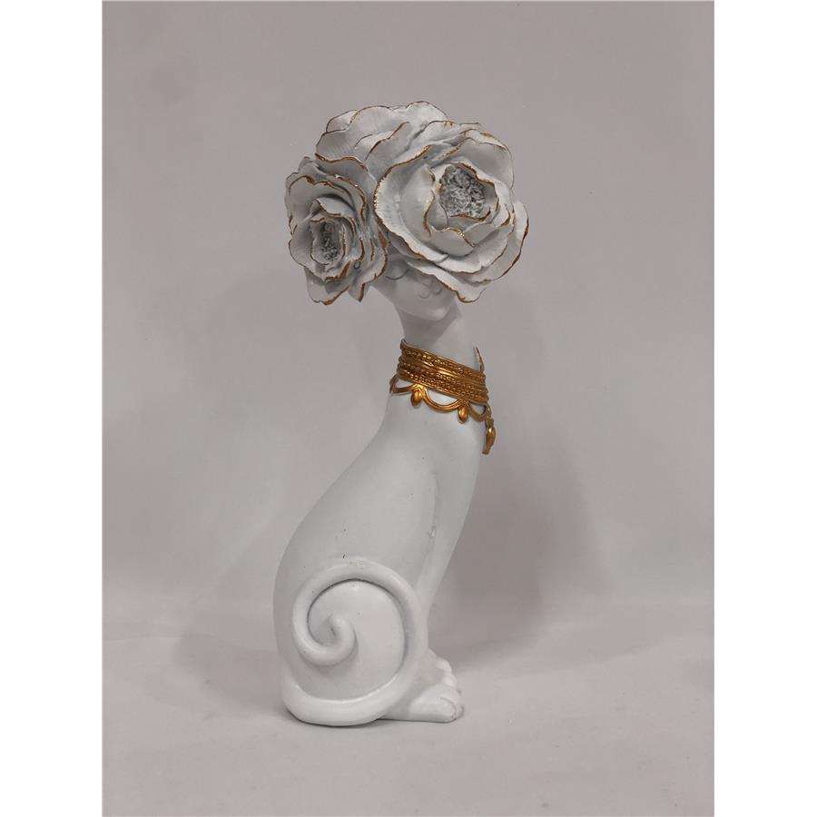 Gato de resina blanco - Galerías el Triunfo - 049072778462