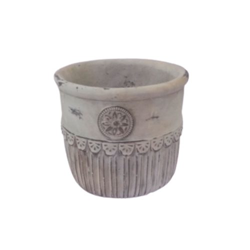 Maceta gris de cemento - Galerías el Triunfo - 072072763100