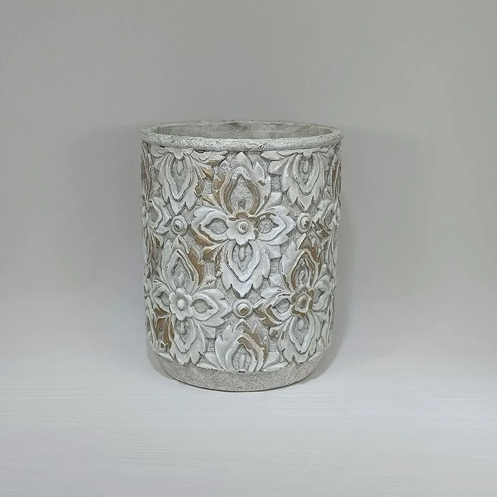 Maceta cilíndrica gris - Galerías el Triunfo - 072072763113