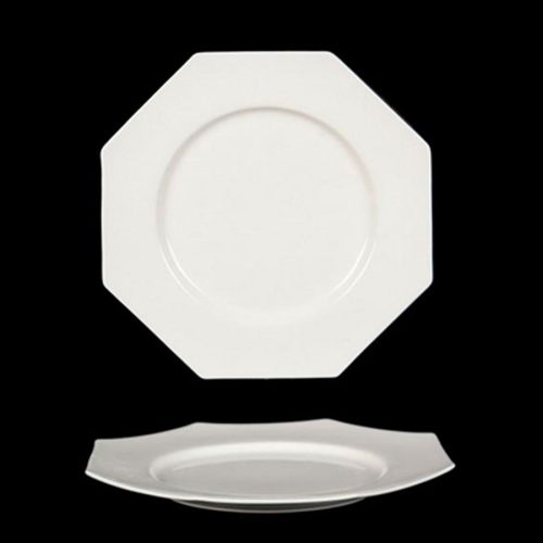 Plato octagonal de porcelana - Galerías el Triunfo - 090307370357