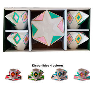 Juego de 4 tazas - Galerías el Triunfo - 093072438076