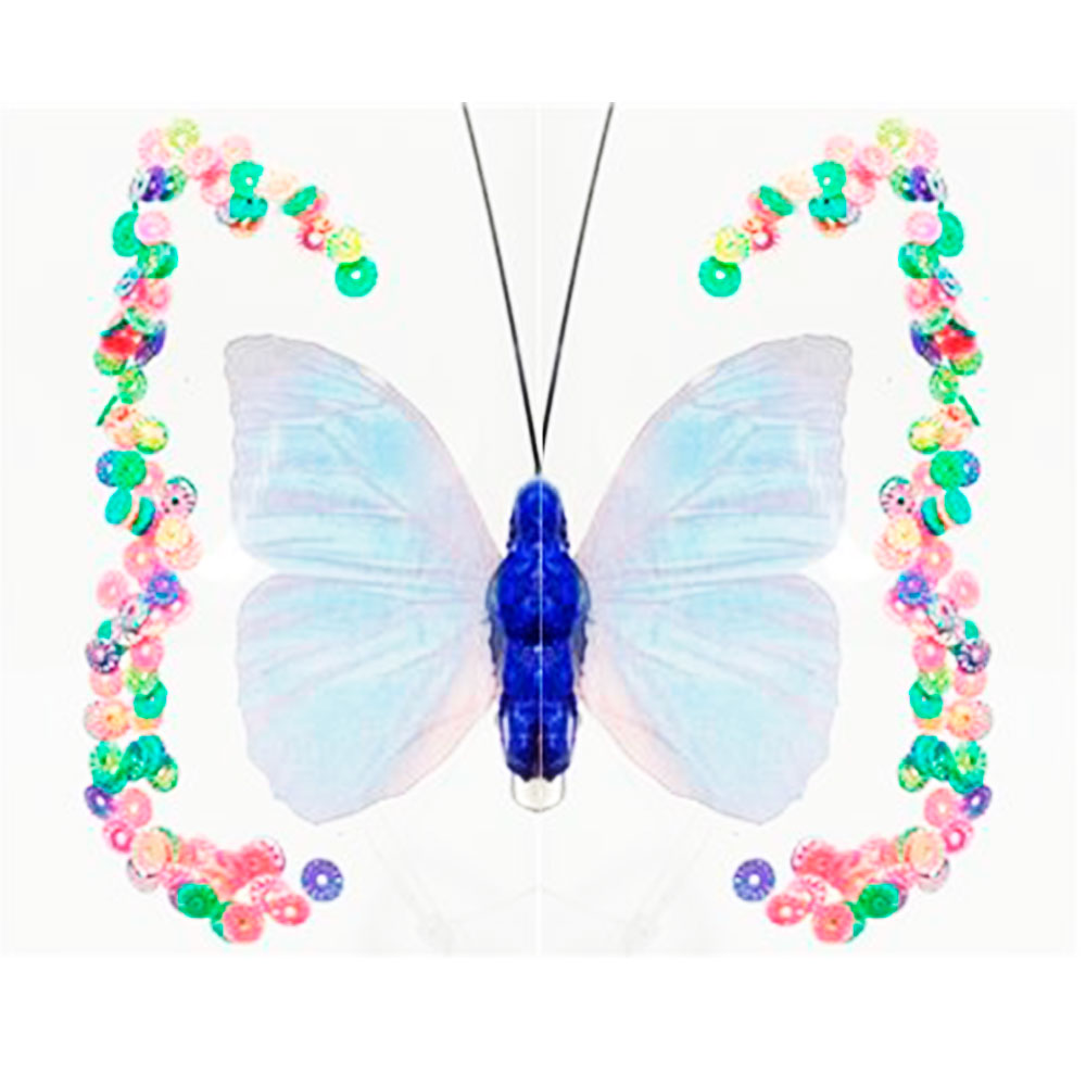Mariposa azul transparente - Galerías el Triunfo - 100307378275