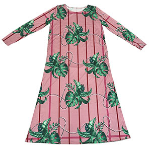 Vestido diseño hojas verde - Galerías el Triunfo - 291001736126