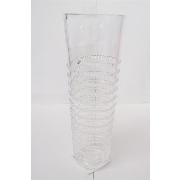 Vaso Transparente con Relieve de Espiral