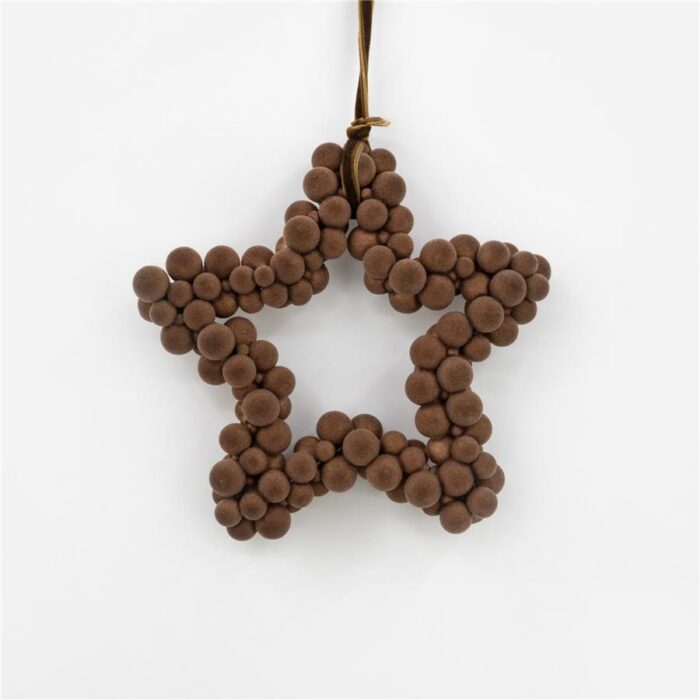 Estrella con pompones cafe - Galerías el Triunfo - 100307378471