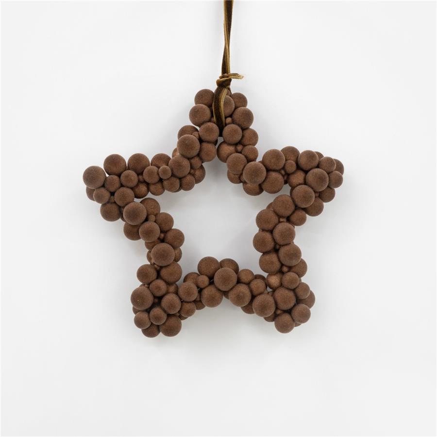 Estrella con pompones cafe - Galerías el Triunfo - 100307378471