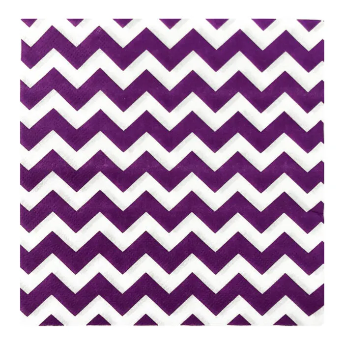 Paquete de Servilletas Zigzag Morado (20 Pzas)
