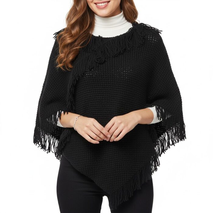 Capa Tejida Flecos Negros