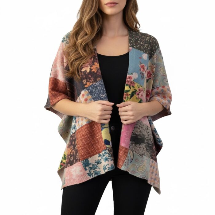 Capa de invierno estampada rosa de 80x97x0.1cm