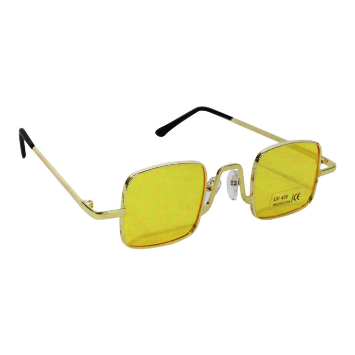 Gafas de sol de cristal cuadrado amarillo de 14.2x14.5x4cm