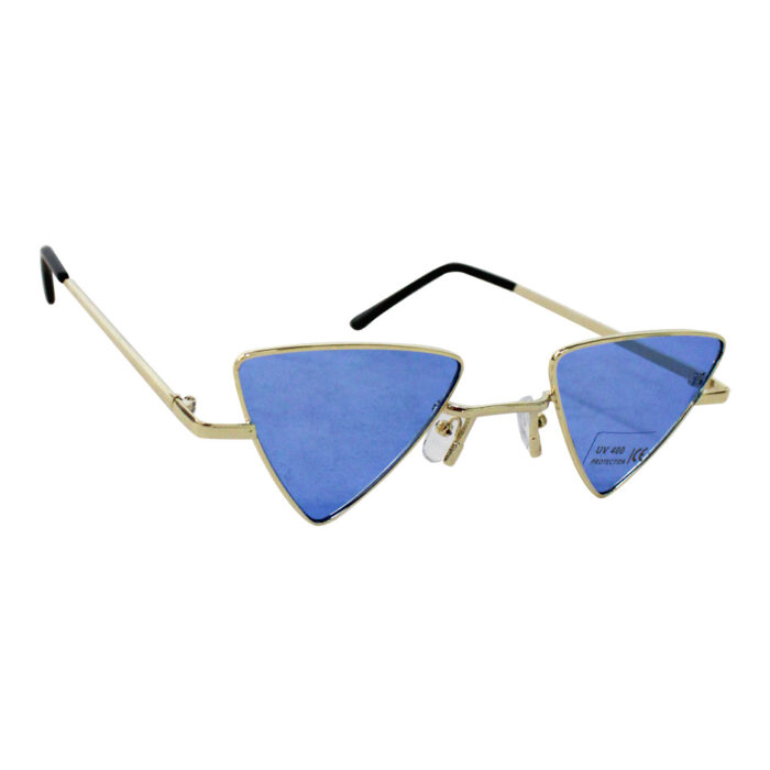 Gafas de sol de cristal triangular azul de 14.5x15x4.4cm
