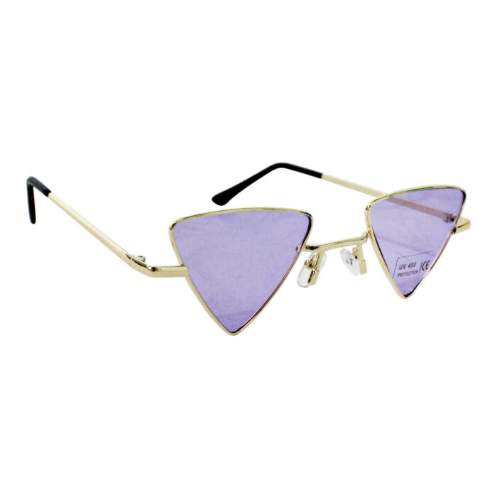 Gafas de sol de cristal triangular lila de 14.5x15x4.4cm
