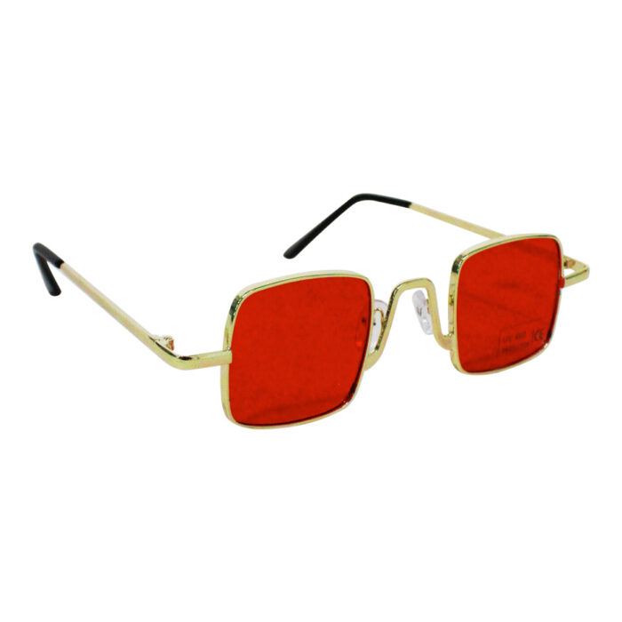 Gafas de sol de cristal cuadrado rojo de 14.2x14.5x4cm