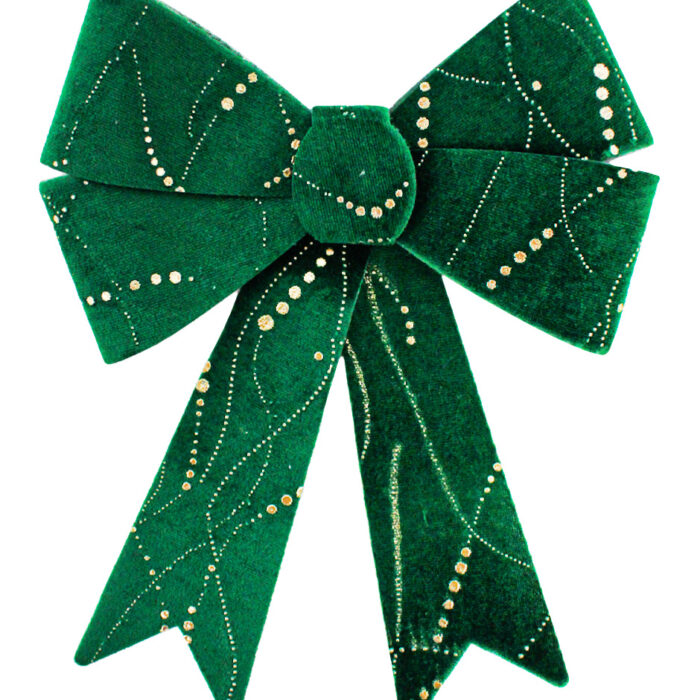 Moño Verde con Decorado Dorado