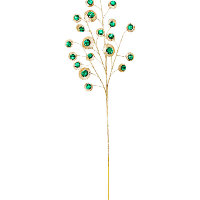 Vara Dorada con Pedrería Verde