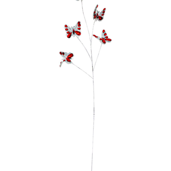 Vara de Mariposas Plateadas con Pedrería