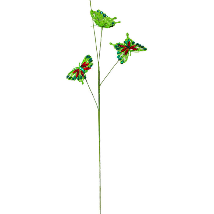 Vara de Mariposas Verdes con Pedrería